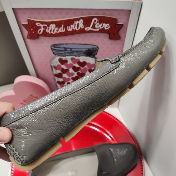 🥰 EUC Gucci Patent Leather Driving Moccasin Dress Loafers, Steel Grey, 38/7 - Picture 11 of 16